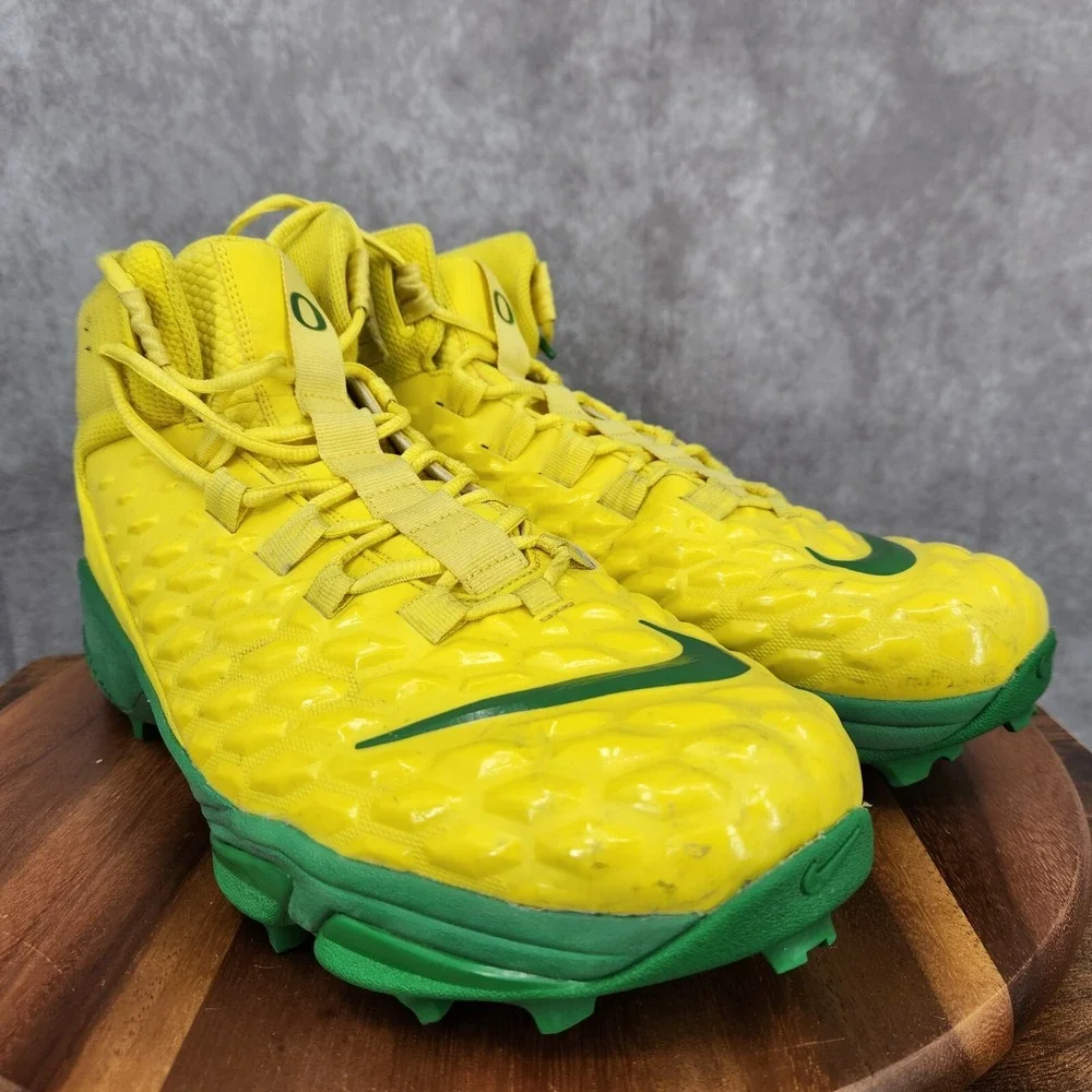 Nike Force Savage Pro 2 Oregon Ducks Football Cleats‎ Mens 15 Yellow Green Shoes